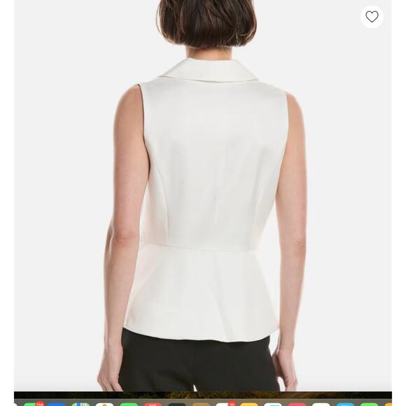 NWT!  Jason Wu White Peplum Button-Front Tencel  Vest - Size 4 - Picture 3 of 16